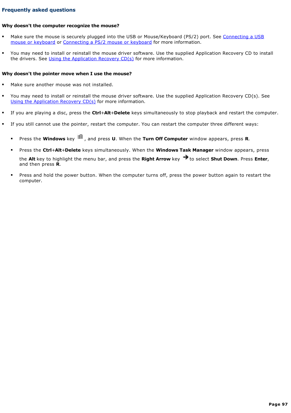 Frequently asked questions, For more information | Sony PCG-GRX690P User Manual | Page 97 / 194