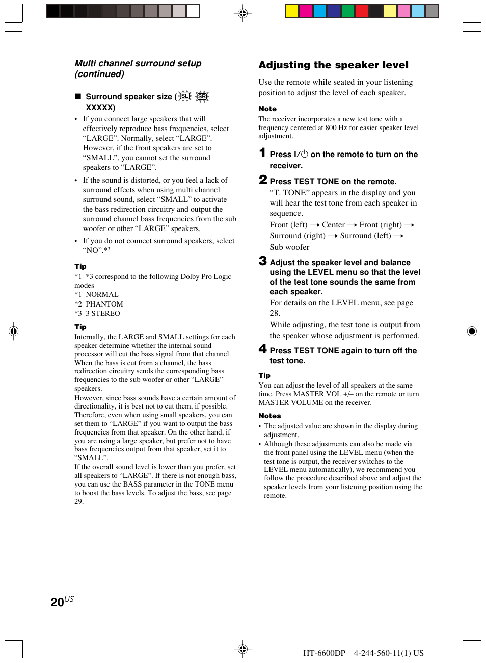 Sony HT-6600DP User Manual | Page 20 / 52