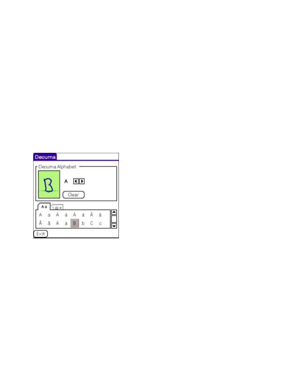 Personalize, Editing the decuma alphabet | Sony PEG-TH55 User Manual | Page 10 / 18