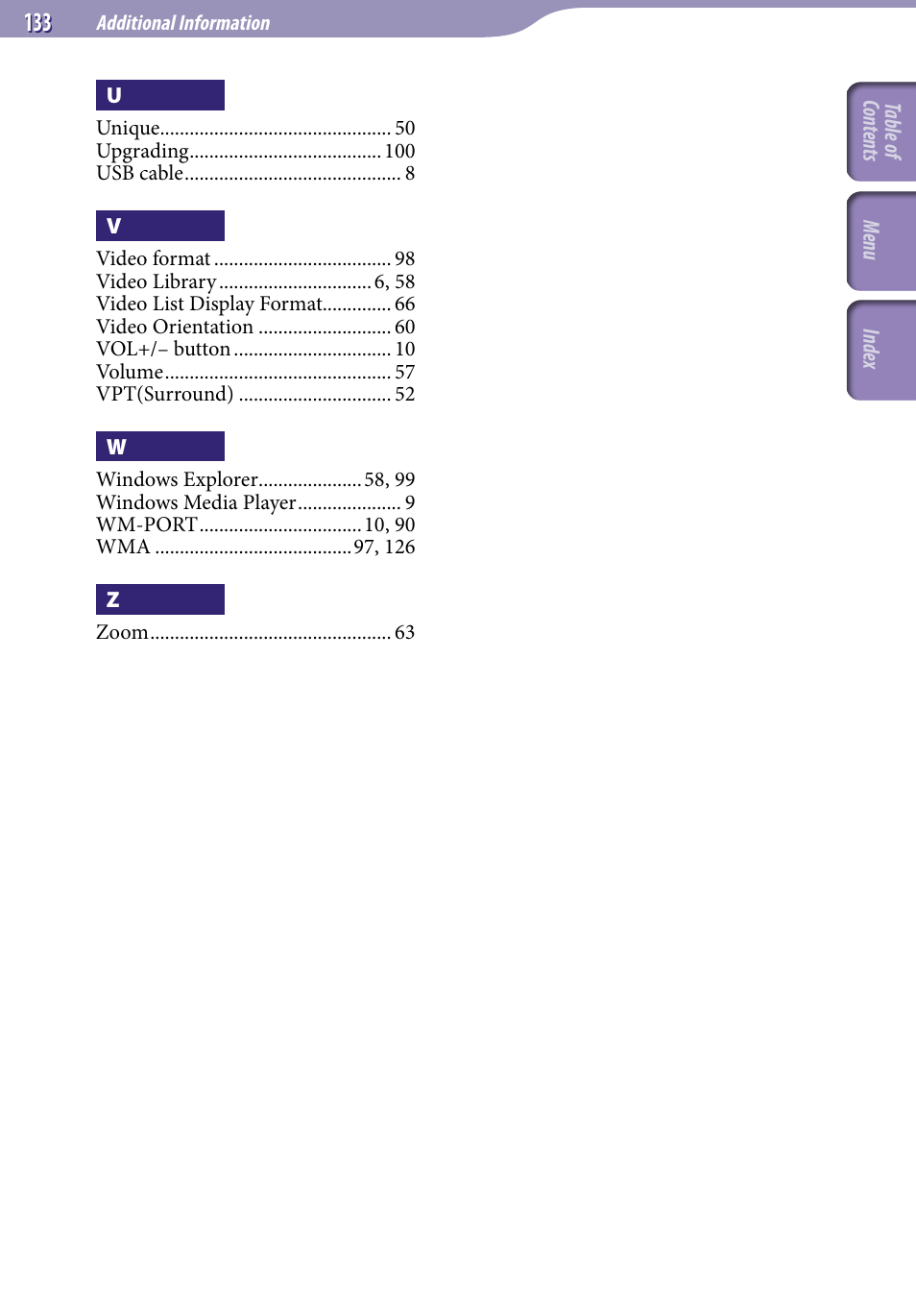 Sony NWZ-A728KEYS User Manual | Page 133 / 133
