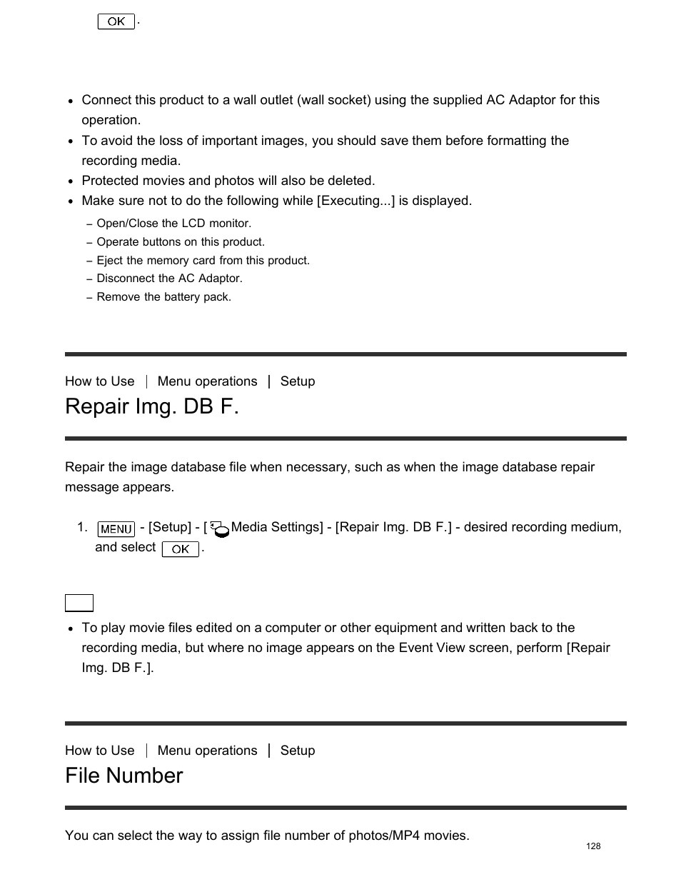 Repair img. db f, File number | Sony FDR-AX100 User Manual | Page 140 / 204