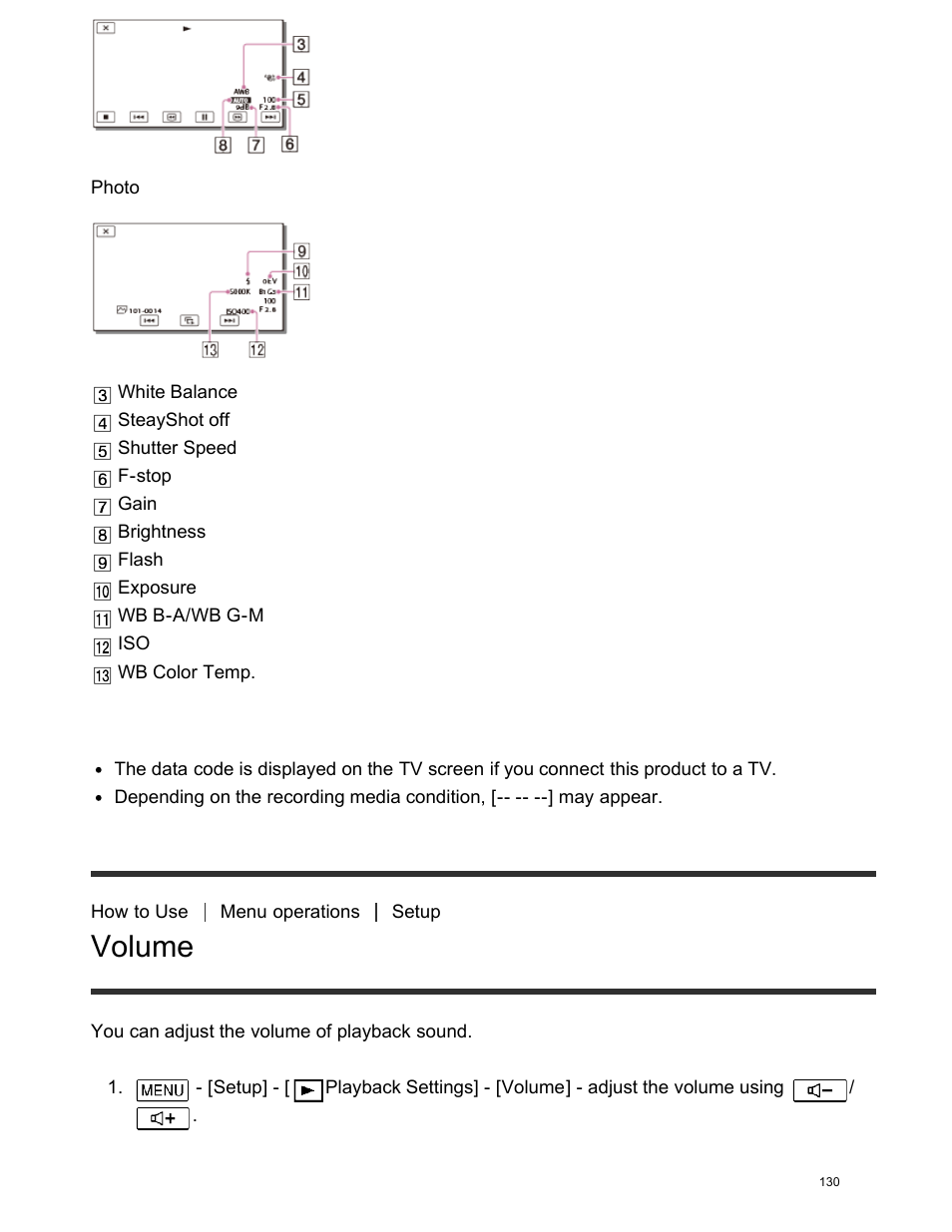 Volume, Download music (hdr-cx900/fdr-ax100) | Sony FDR-AX100 User Manual | Page 142 / 204
