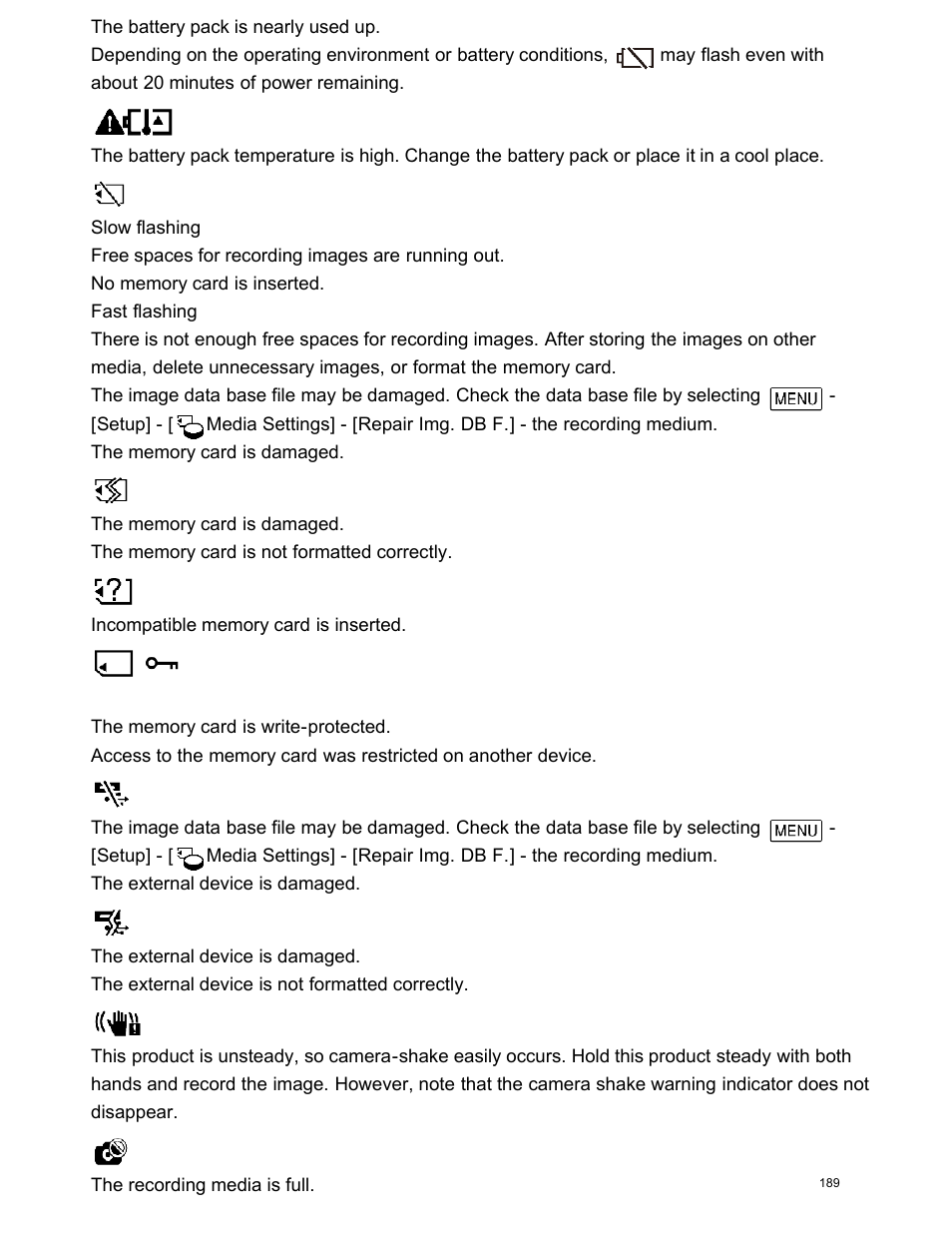 Sony FDR-AX100 User Manual | Page 201 / 204