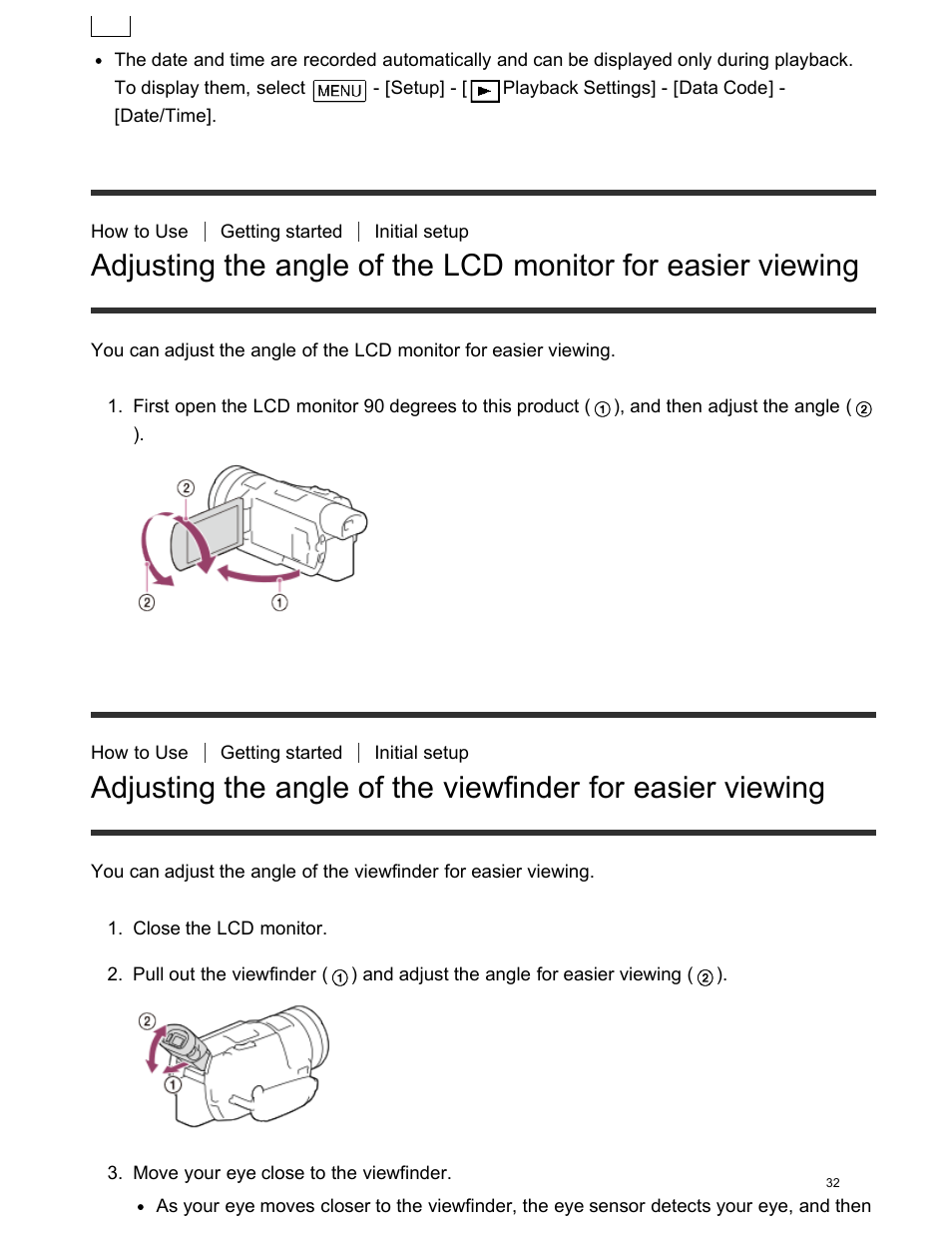 Sony FDR-AX100 User Manual | Page 44 / 204