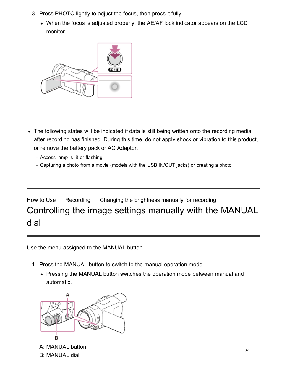 Dial | Sony FDR-AX100 User Manual | Page 49 / 204