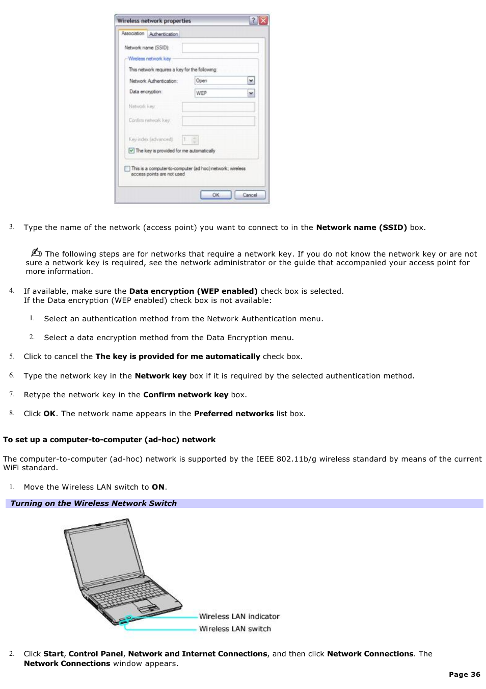 Sony PCG-V505EXP User Manual | Page 36 / 148