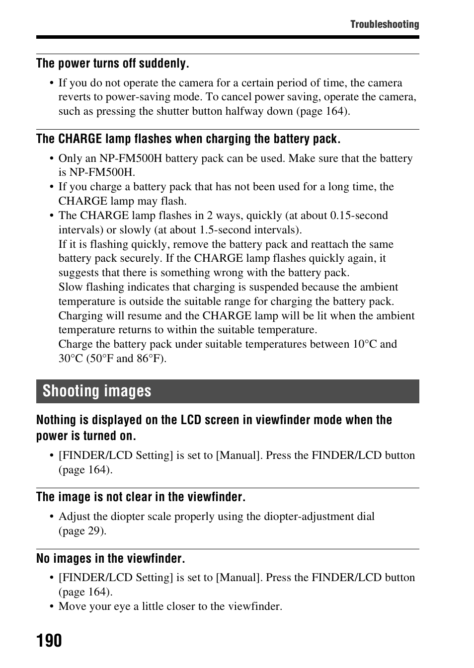 Shooting images | Sony SLT-A58 User Manual | Page 190 / 215