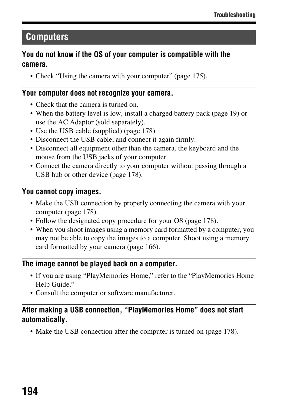 Computers | Sony SLT-A58 User Manual | Page 194 / 215