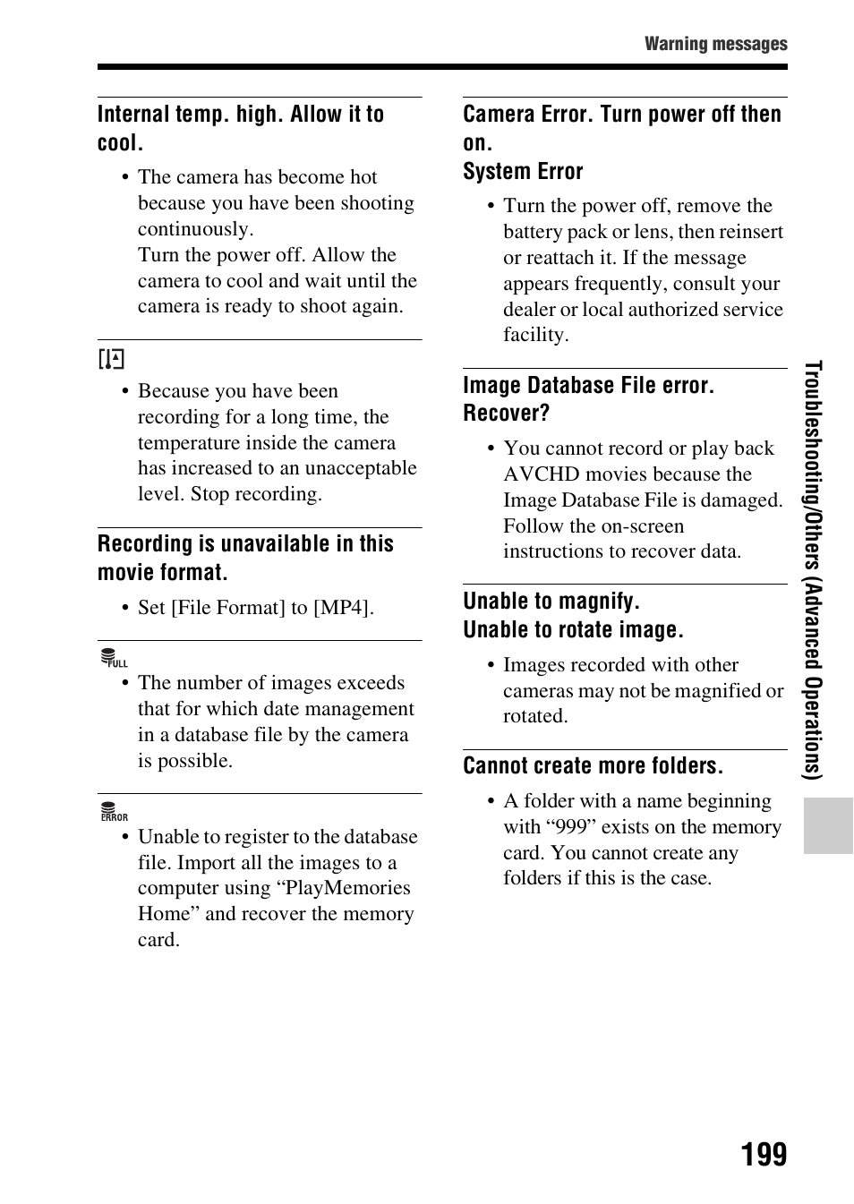 Ll (199), R (199) | Sony SLT-A58 User Manual | Page 199 / 215