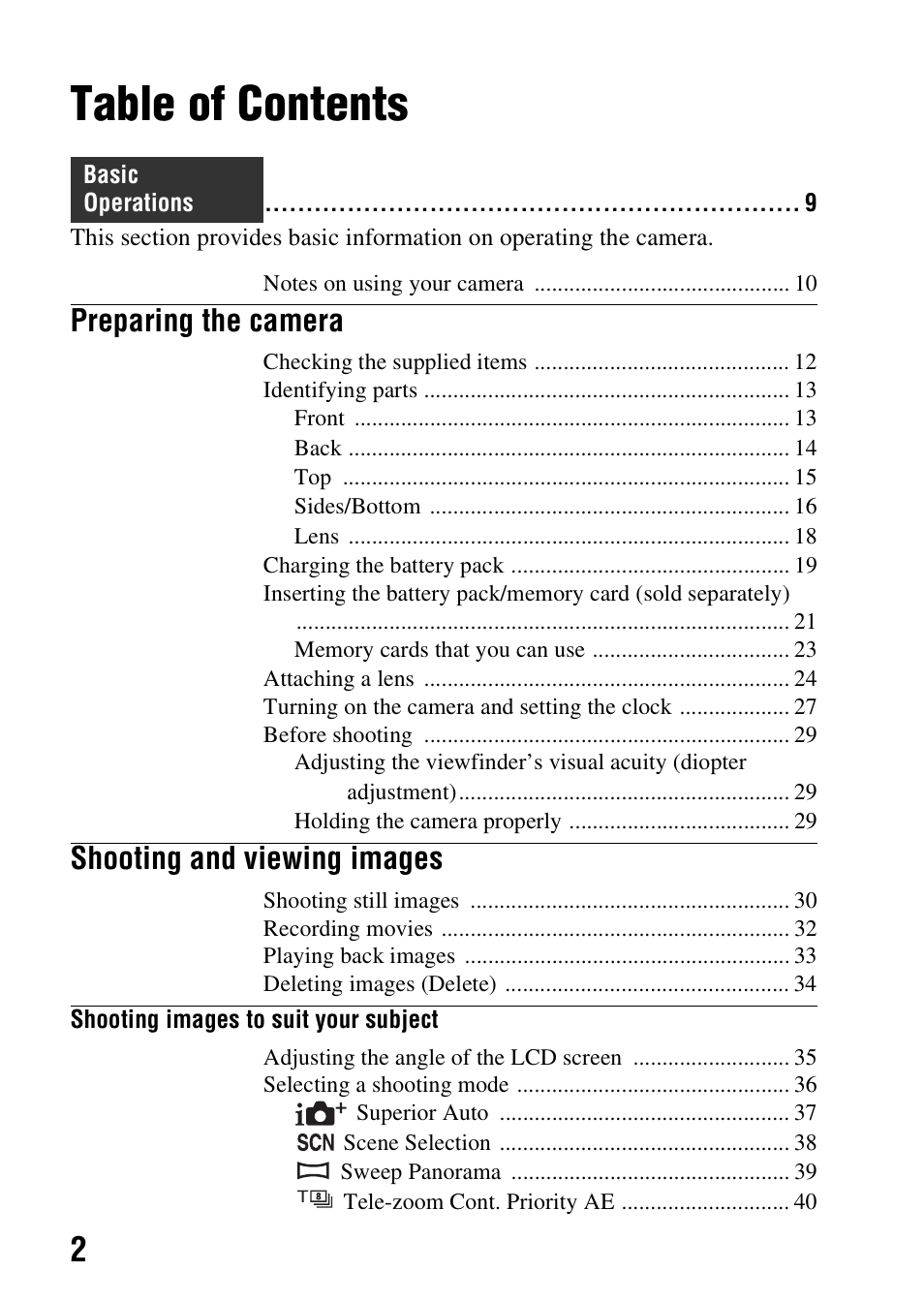 Sony SLT-A58 User Manual | Page 2 / 215