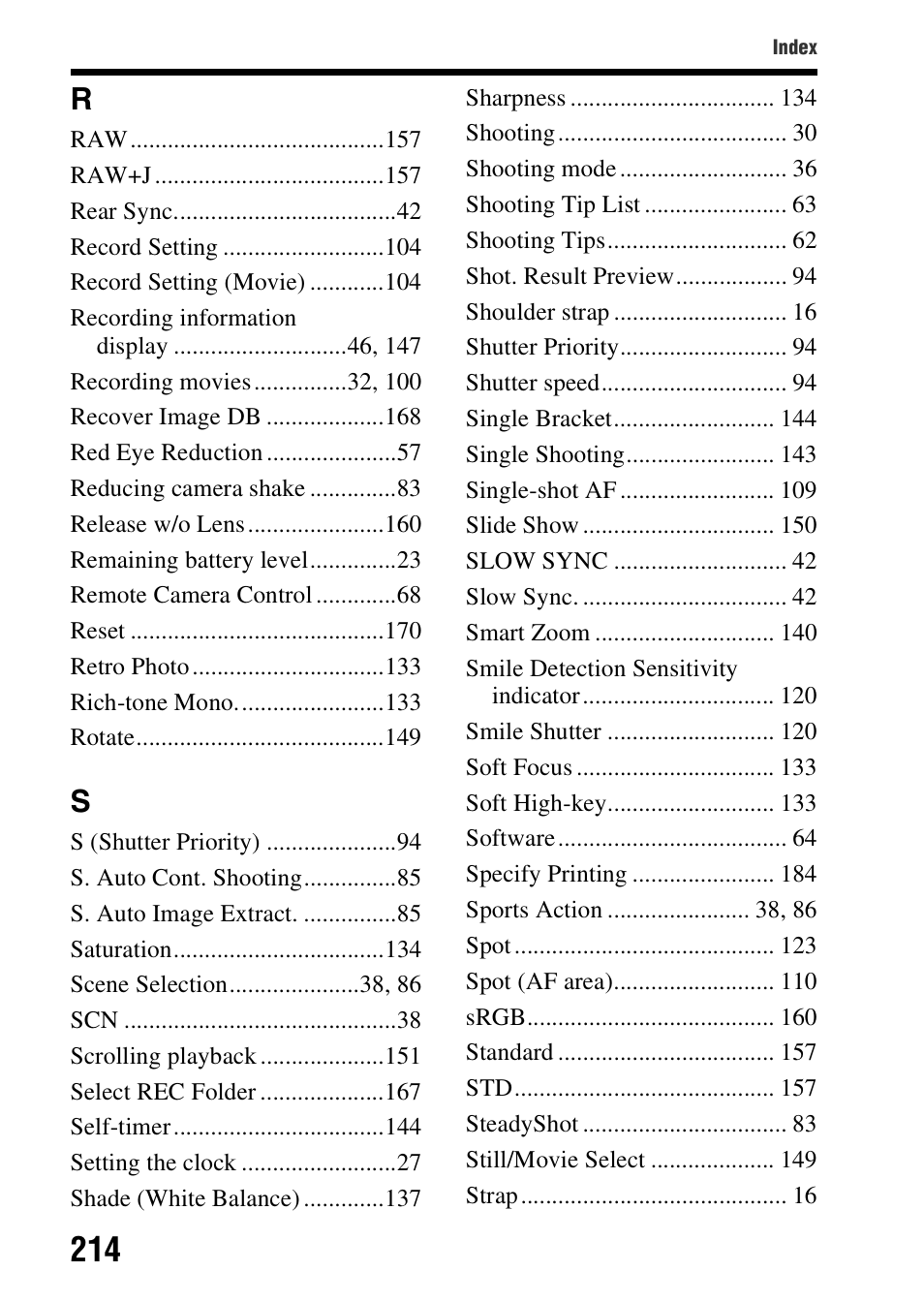 Sony SLT-A58 User Manual | Page 214 / 215