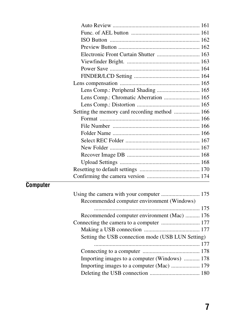 Sony SLT-A58 User Manual | Page 7 / 215