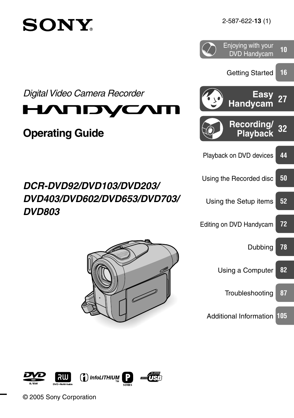 Sony DCR-DVD92 User Manual | 120 pages