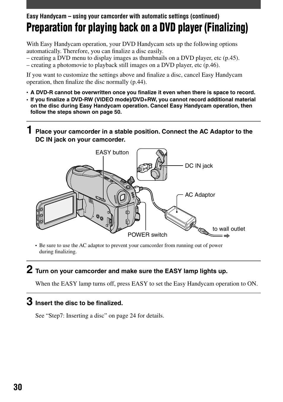 Sony DCR-DVD92 User Manual | Page 30 / 120