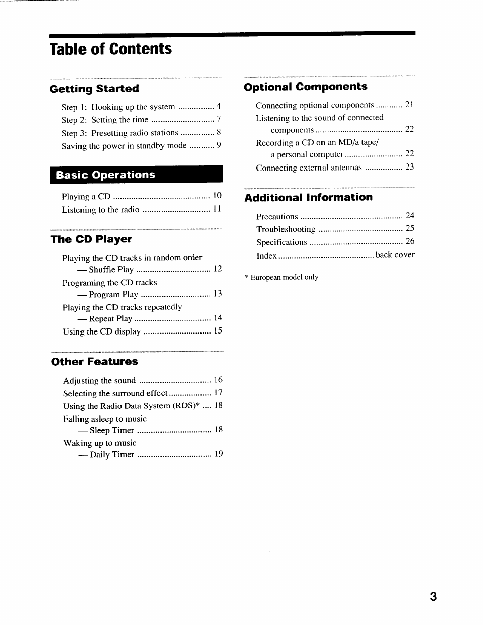 Sony CMT-EX22 User Manual | Page 3 / 28