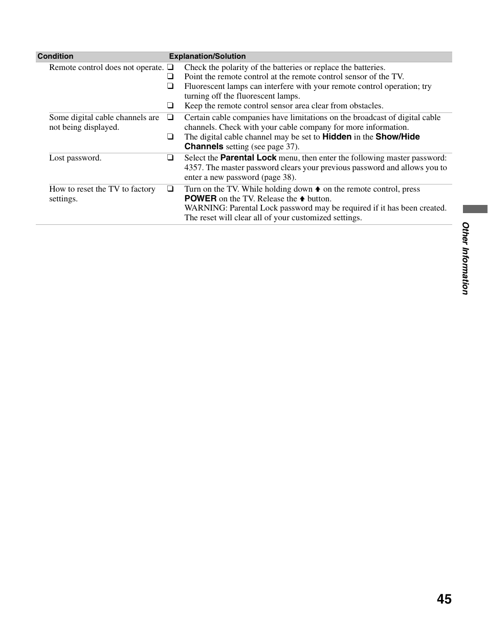 Sony KDL-37N4000 User Manual | Page 45 / 48