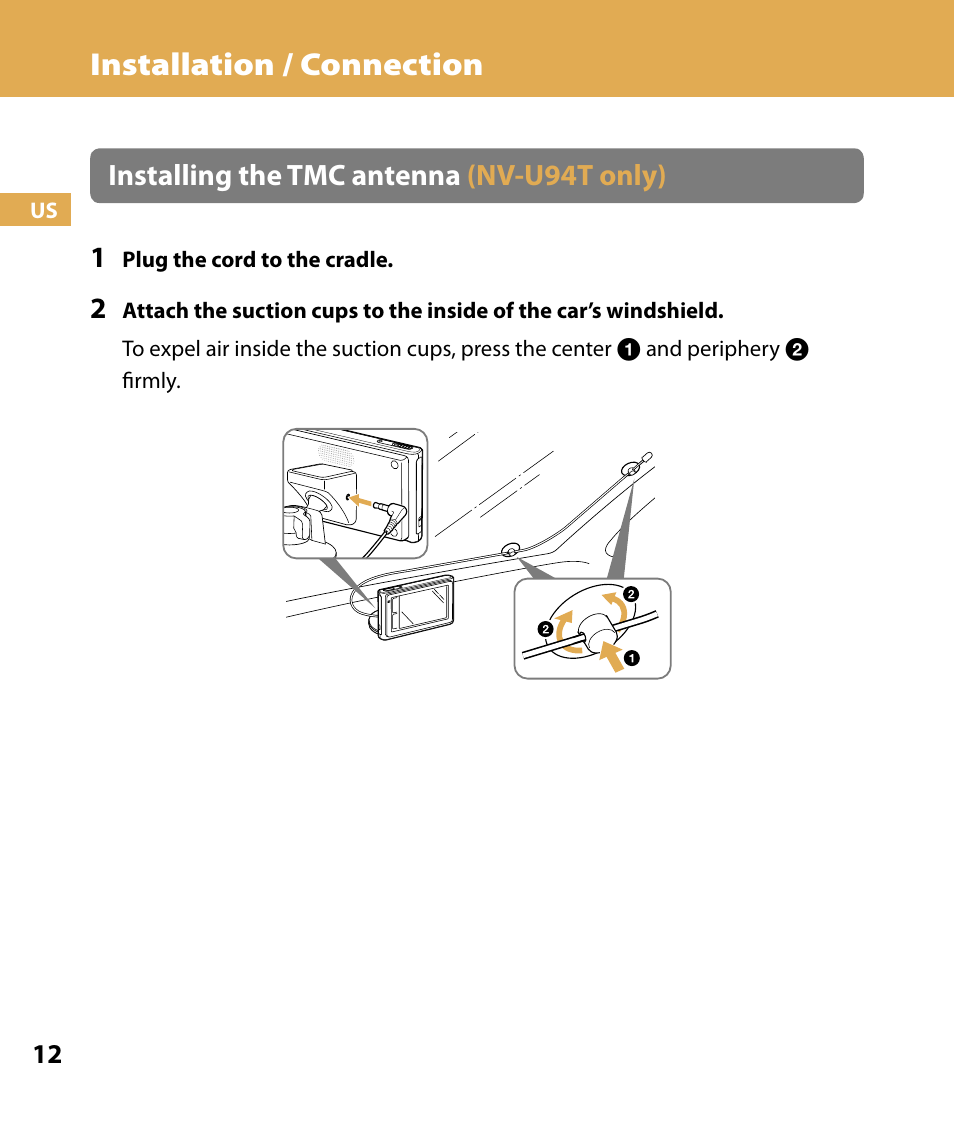 Installation / connection | Sony NV-U84 User Manual | Page 12 / 104