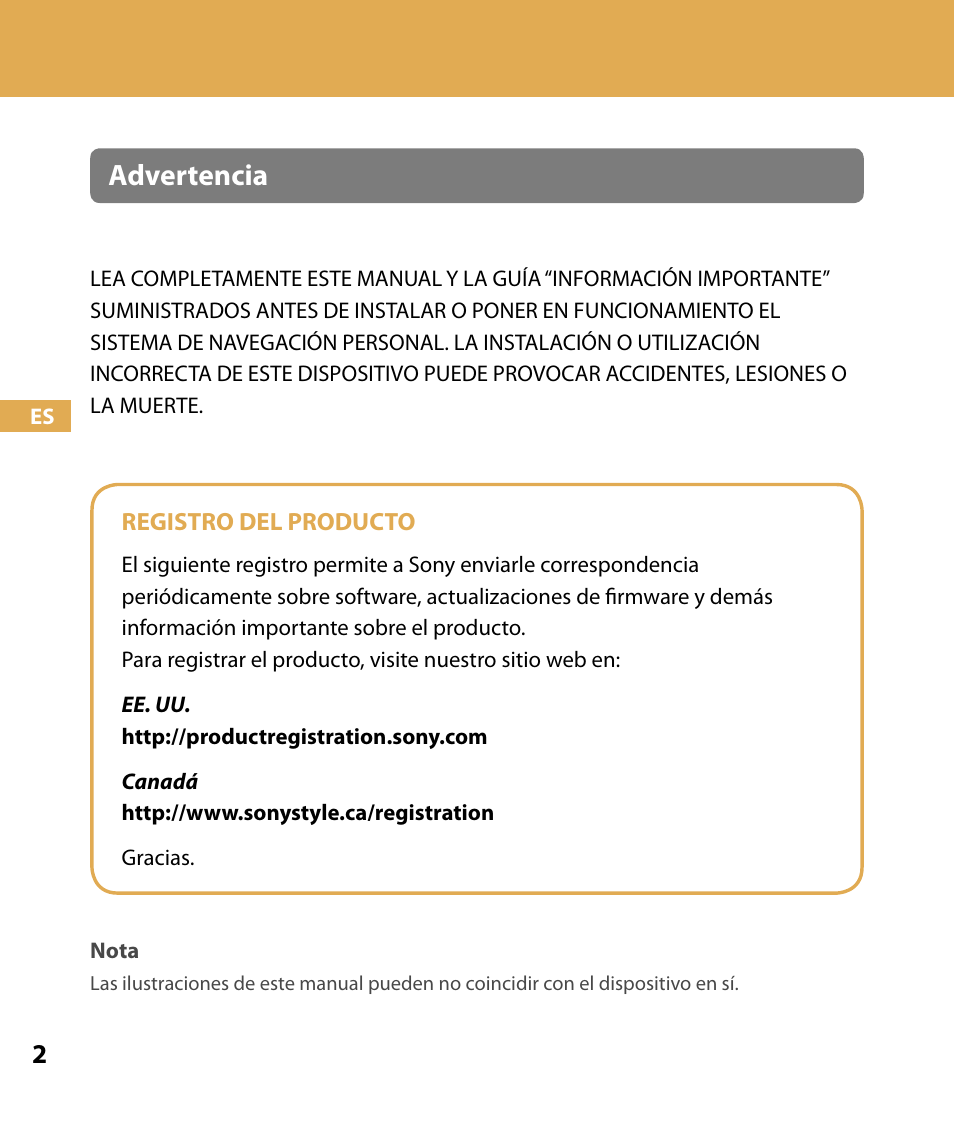 Advertencia | Sony NV-U84 User Manual | Page 70 / 104