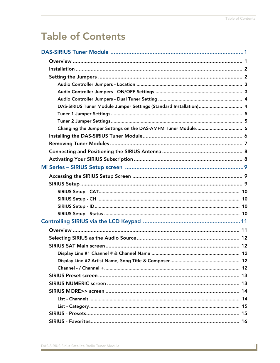 AMX DAS-SIRIUS User Manual | Page 3 / 24