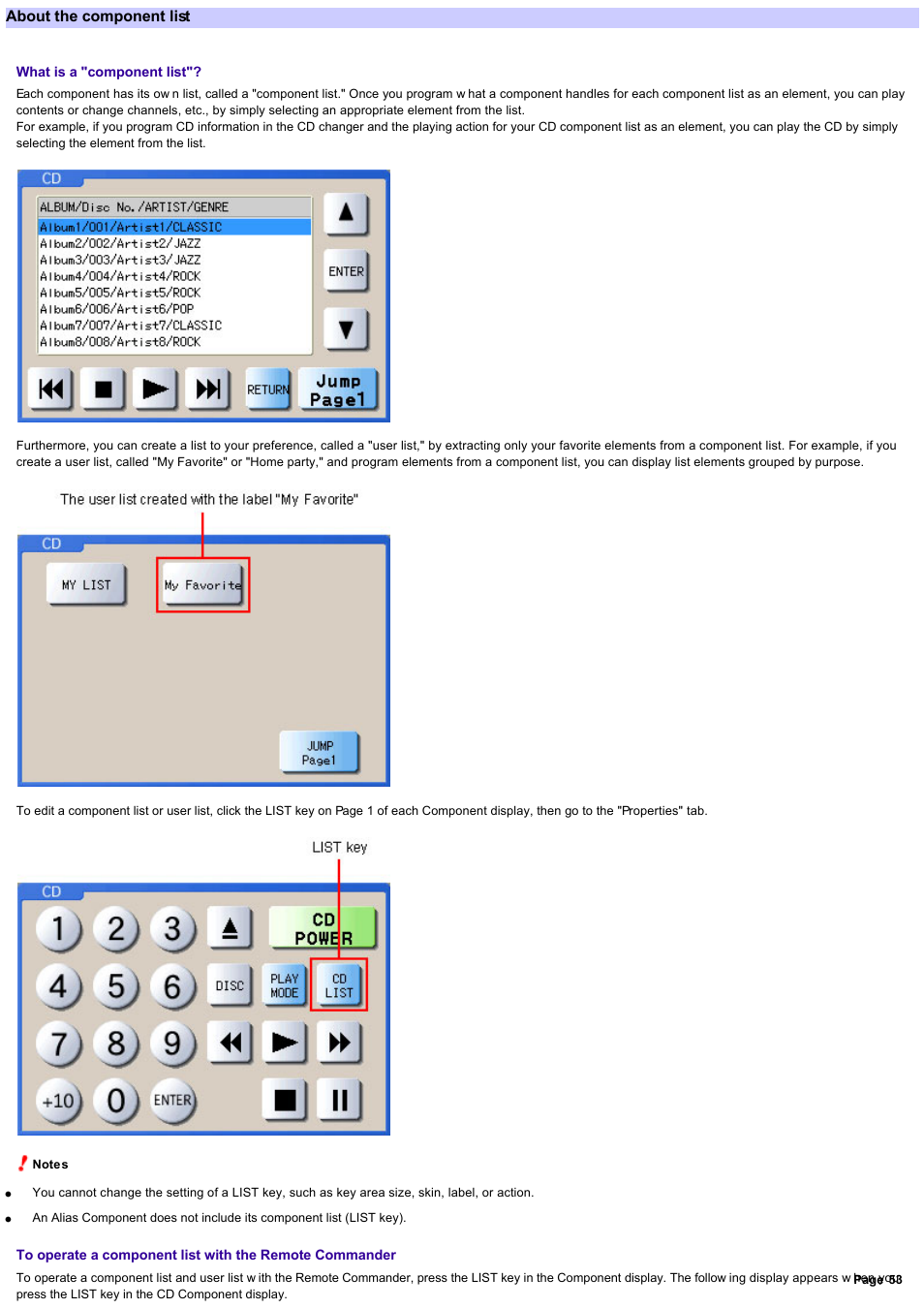 Editing the component list, About the component list, For further details on the zapping view | Sony RM-NX7000 User Manual | Page 53 / 117
