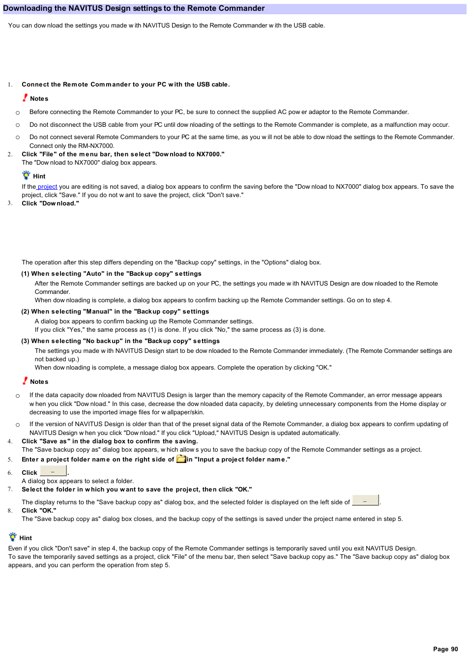 Sony RM-NX7000 User Manual | Page 90 / 117