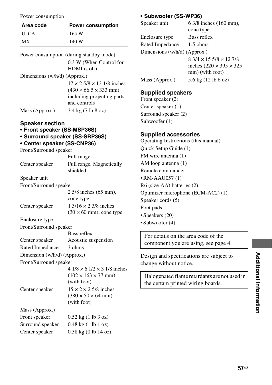Sony HT-SS360 User Manual | Page 57 / 60