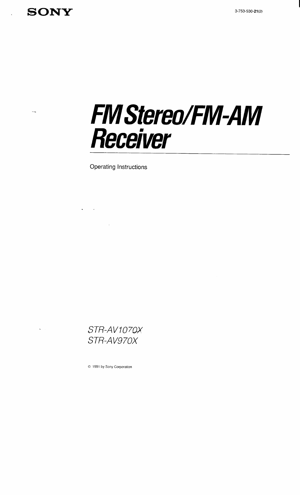 Sony STR-AV1070X User Manual | 43 pages