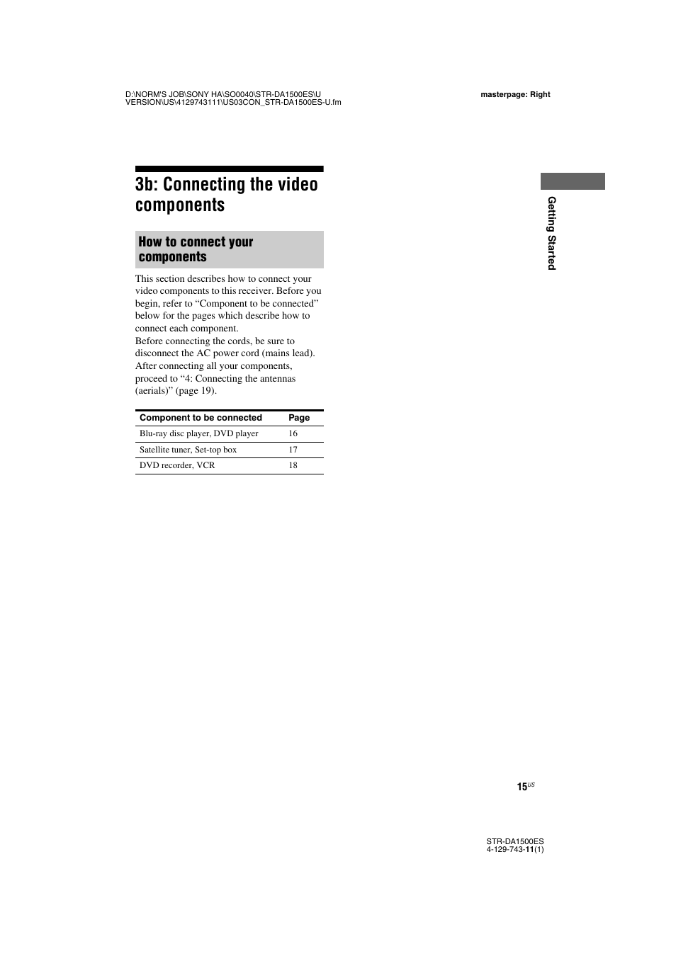 3b: connecting the video components, How to connect your components | Sony STR-DA1500ES User Manual | Page 15 / 60