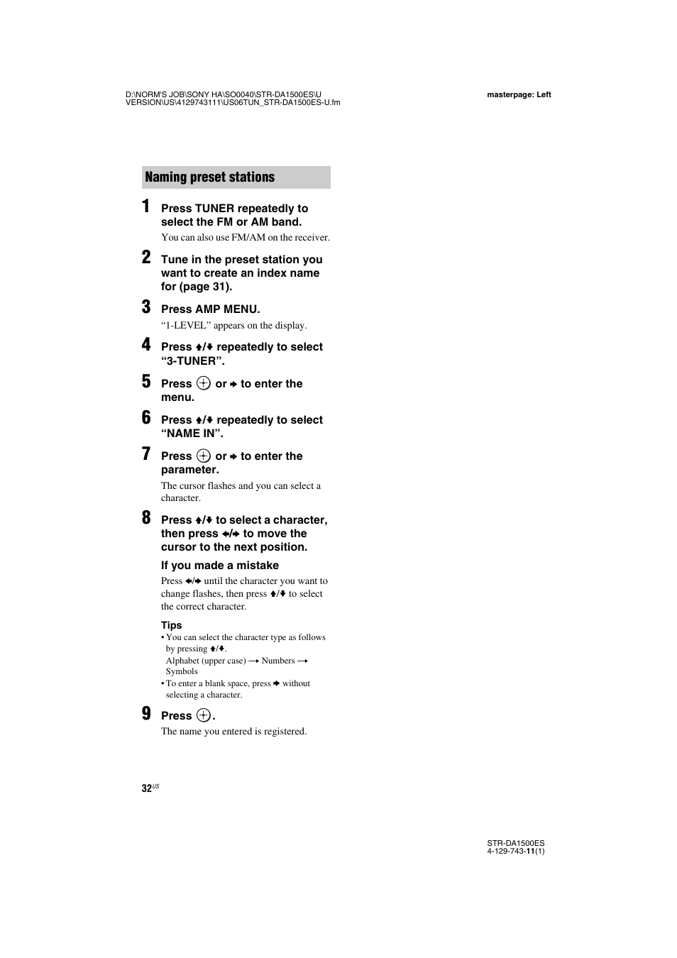 Sony STR-DA1500ES User Manual | Page 32 / 60