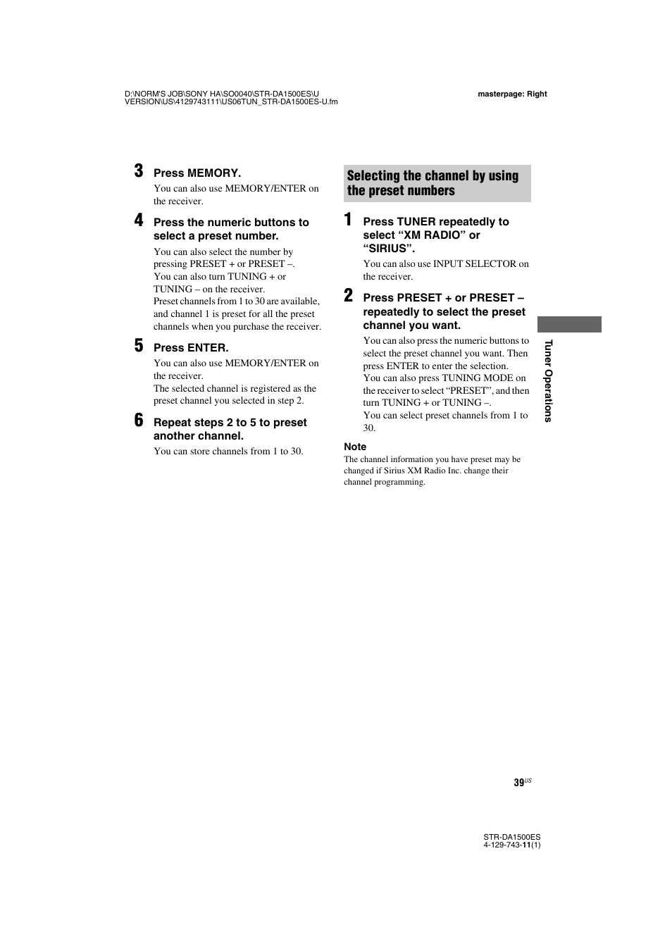 Sony STR-DA1500ES User Manual | Page 39 / 60