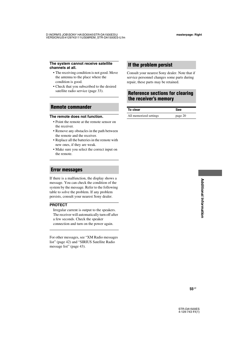 Sony STR-DA1500ES User Manual | Page 55 / 60