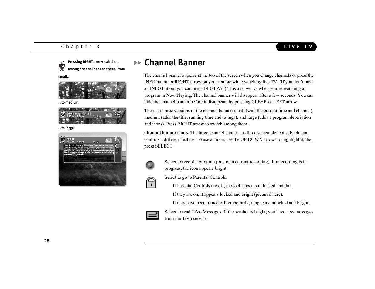 Channel banner | Sony SVR-3000 User Manual | Page 35 / 128