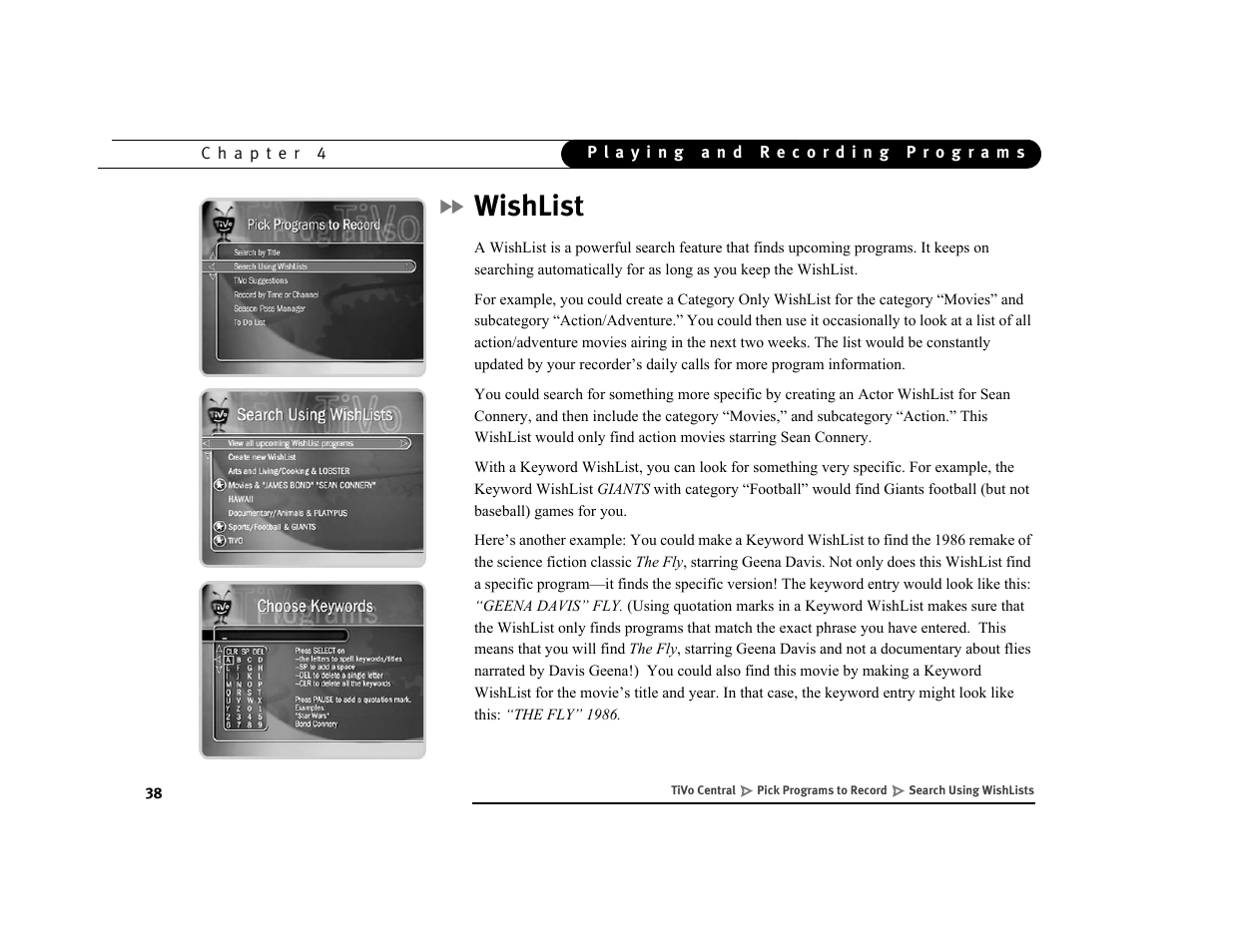 Wishlist | Sony SVR-3000 User Manual | Page 45 / 128