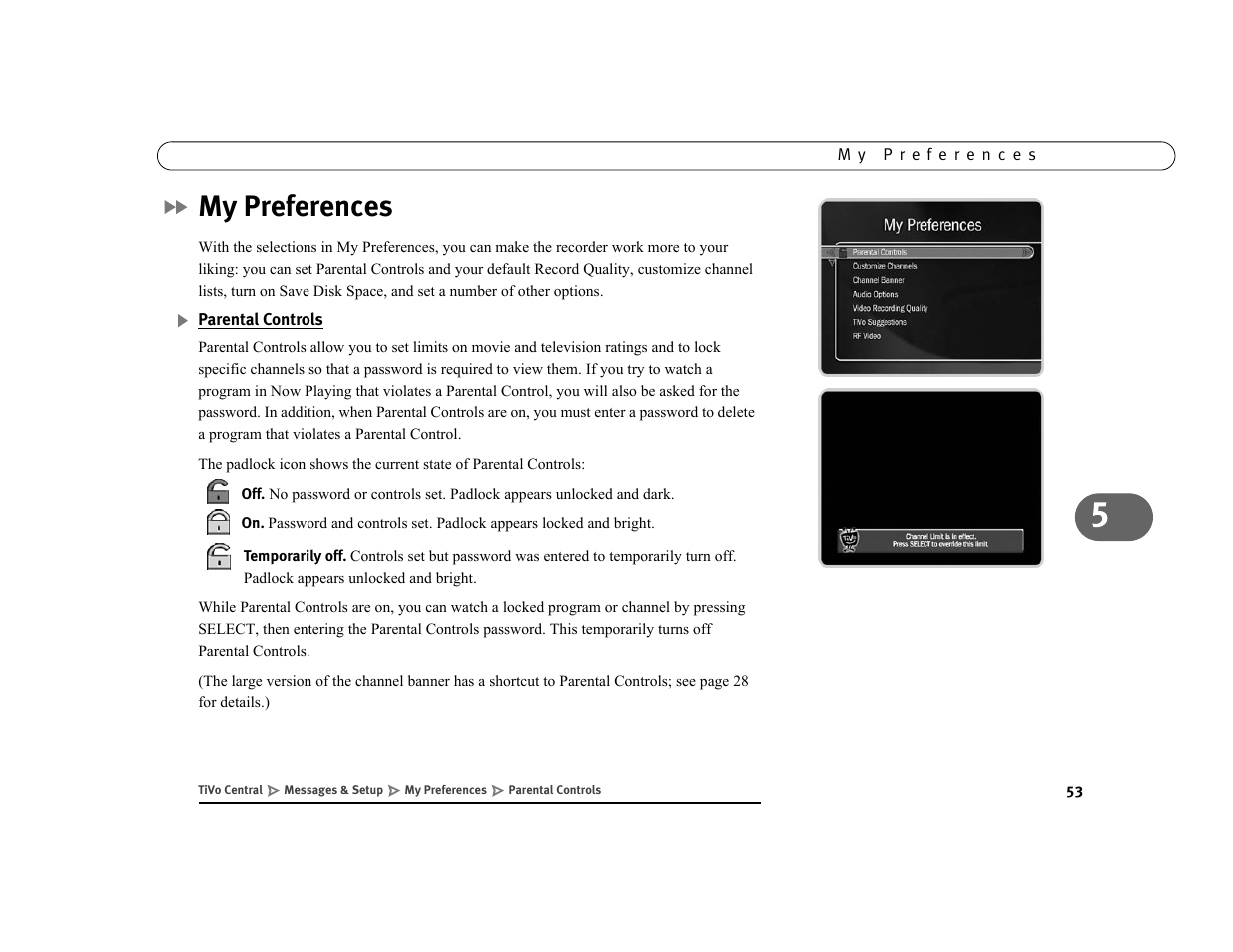 My preferences | Sony SVR-3000 User Manual | Page 60 / 128