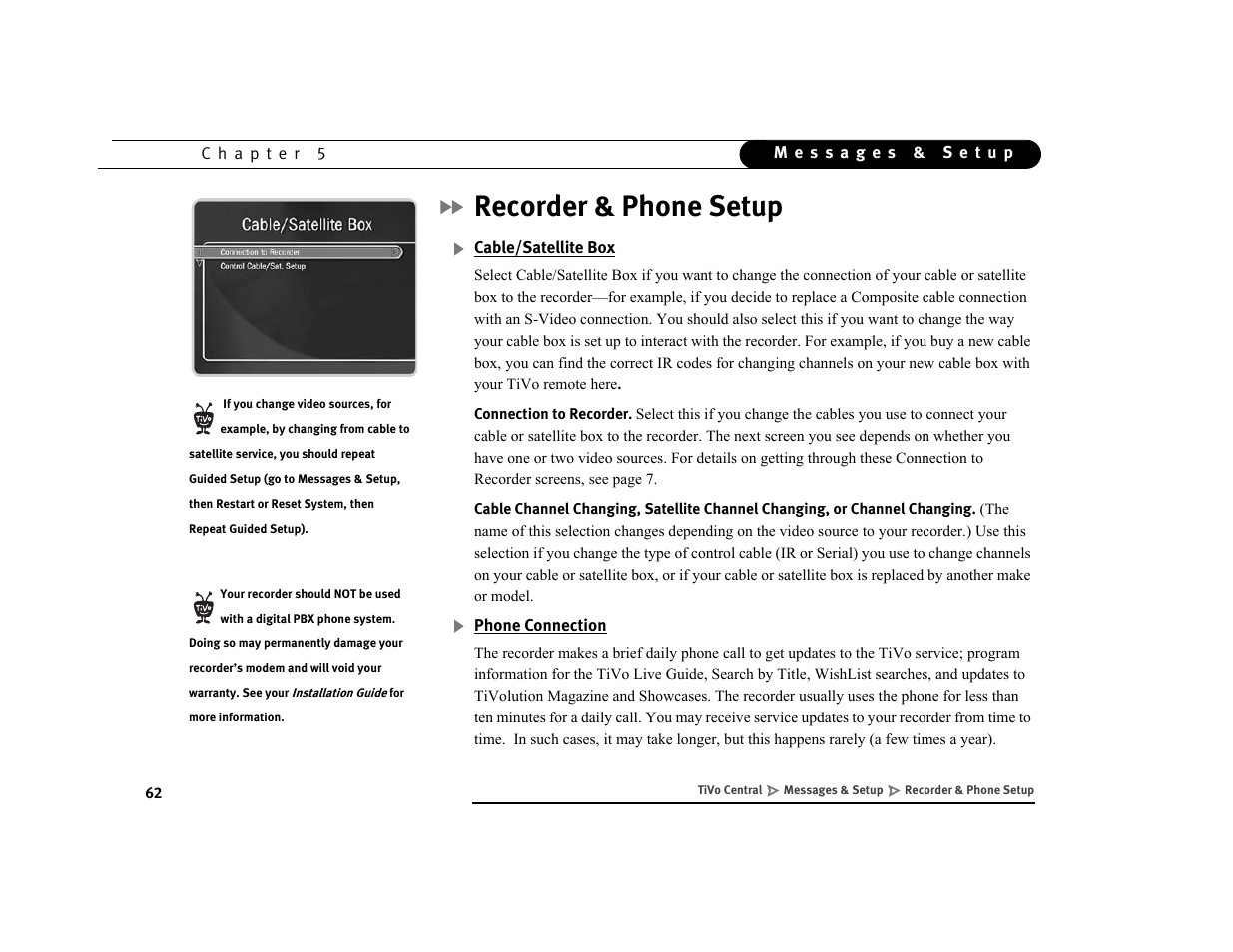 Recorder & phone setup | Sony SVR-3000 User Manual | Page 69 / 128