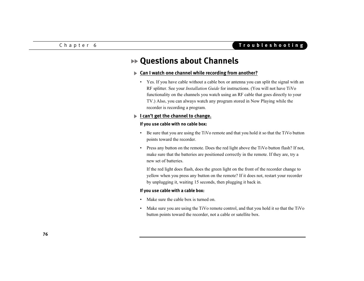 Questions about channels | Sony SVR-3000 User Manual | Page 83 / 128