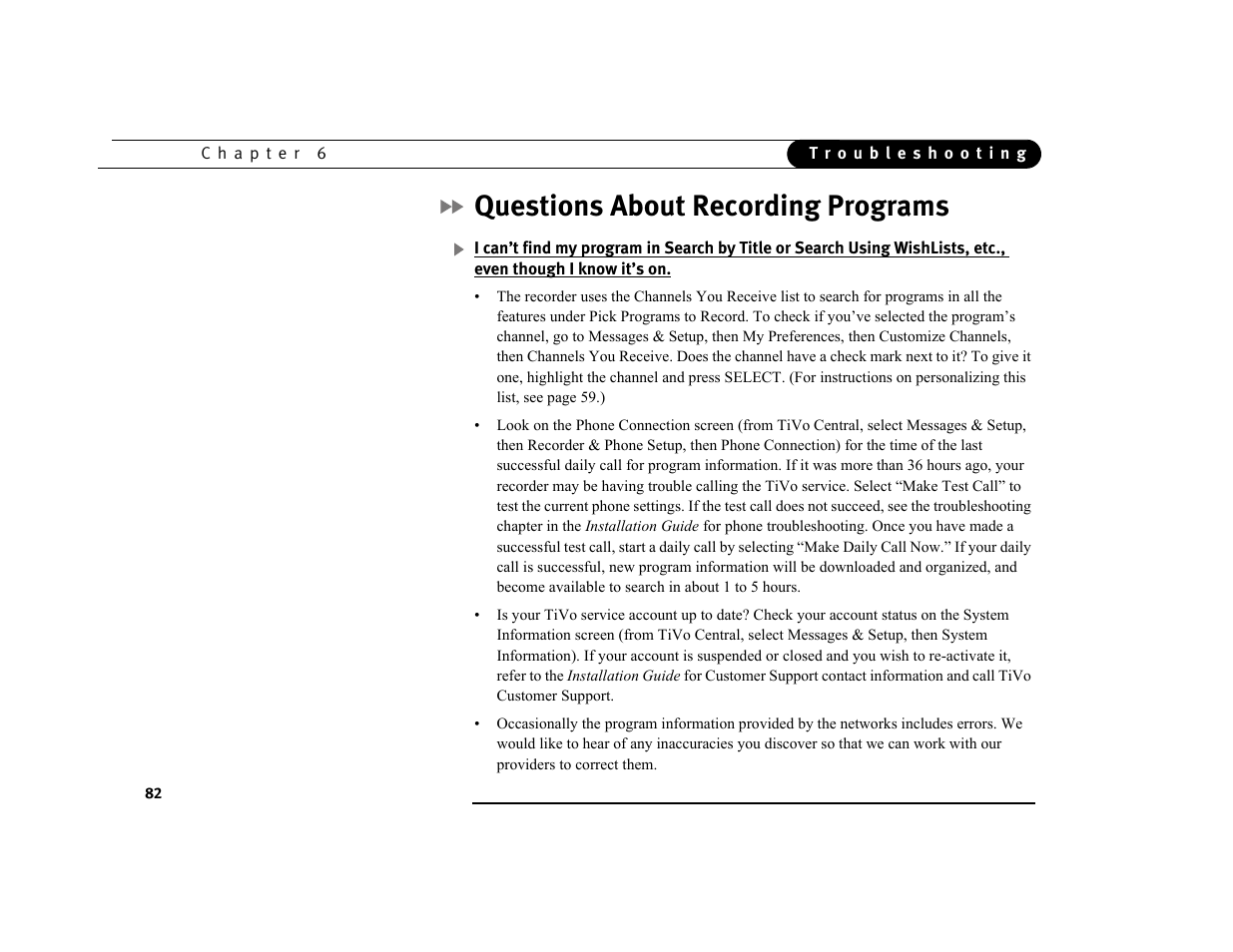 Questions about recording programs | Sony SVR-3000 User Manual | Page 89 / 128