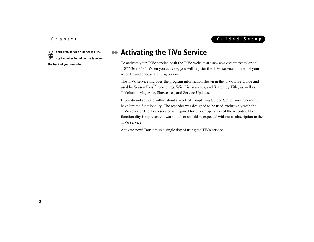 Activating the tivo service | Sony SVR-3000 User Manual | Page 9 / 128