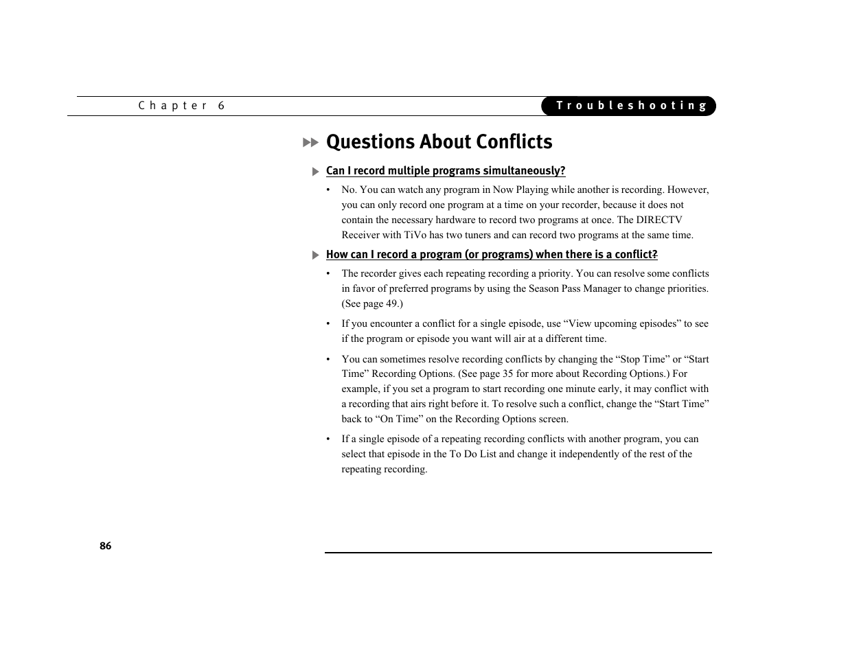 Questions about conflicts | Sony SVR-3000 User Manual | Page 93 / 128