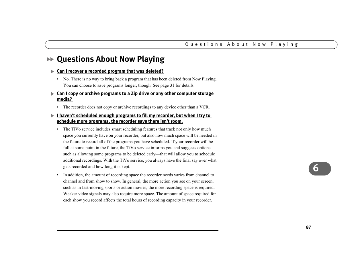 Questions about now playing | Sony SVR-3000 User Manual | Page 94 / 128