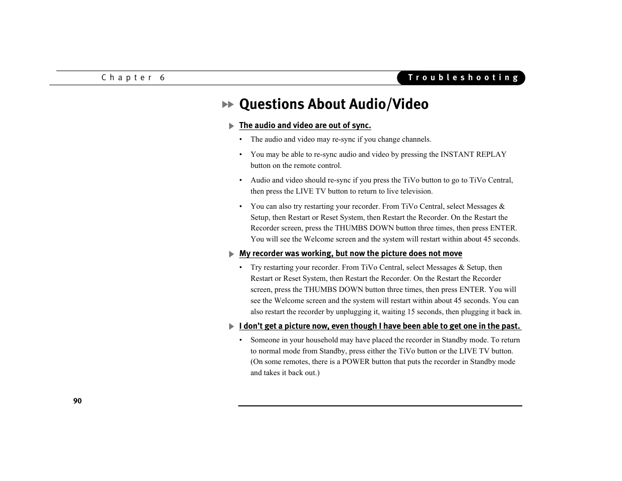 Questions about audio/video | Sony SVR-3000 User Manual | Page 97 / 128