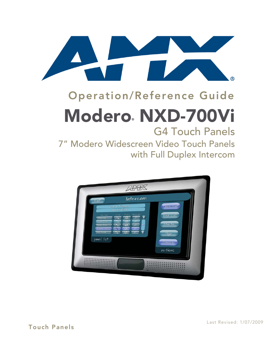 AMX Modero NXD-700Vi User Manual | 234 pages