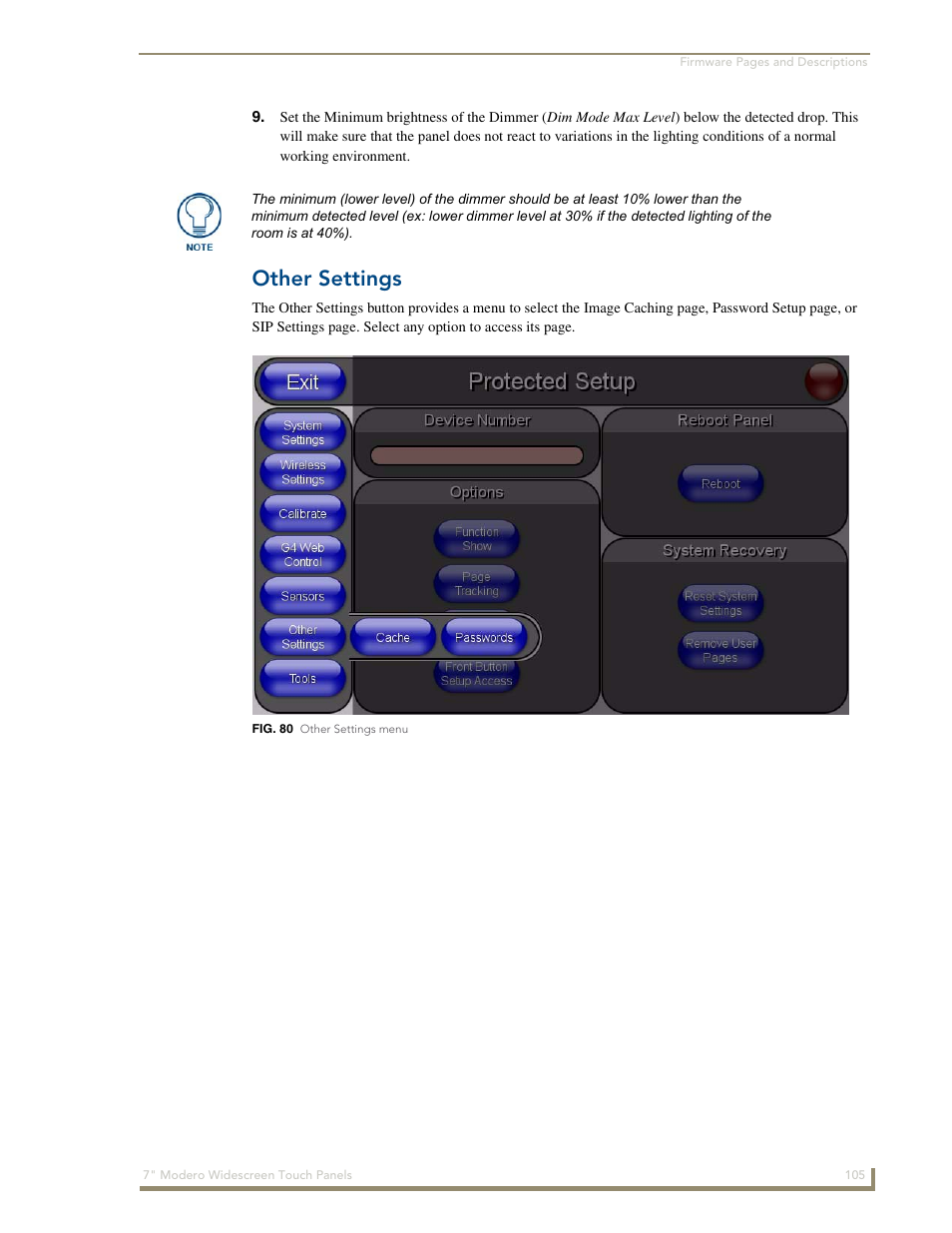 Other settings | AMX Modero NXD-700Vi User Manual | Page 127 / 234