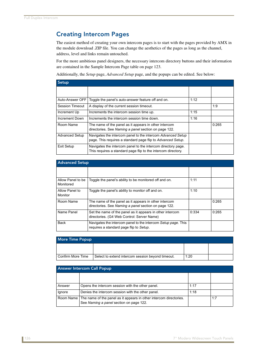 Creating intercom pages | AMX Modero NXD-700Vi User Manual | Page 148 / 234