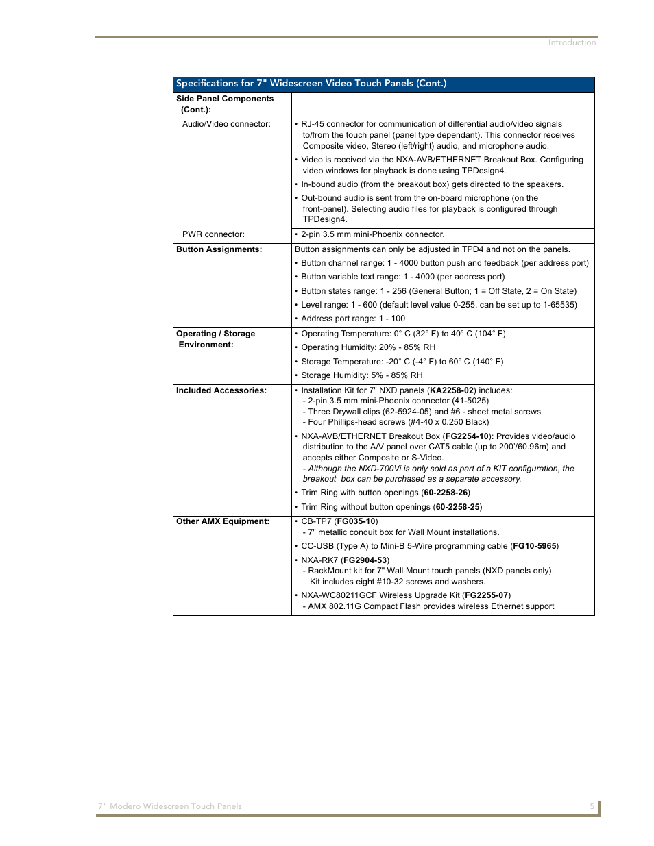 AMX Modero NXD-700Vi User Manual | Page 15 / 234