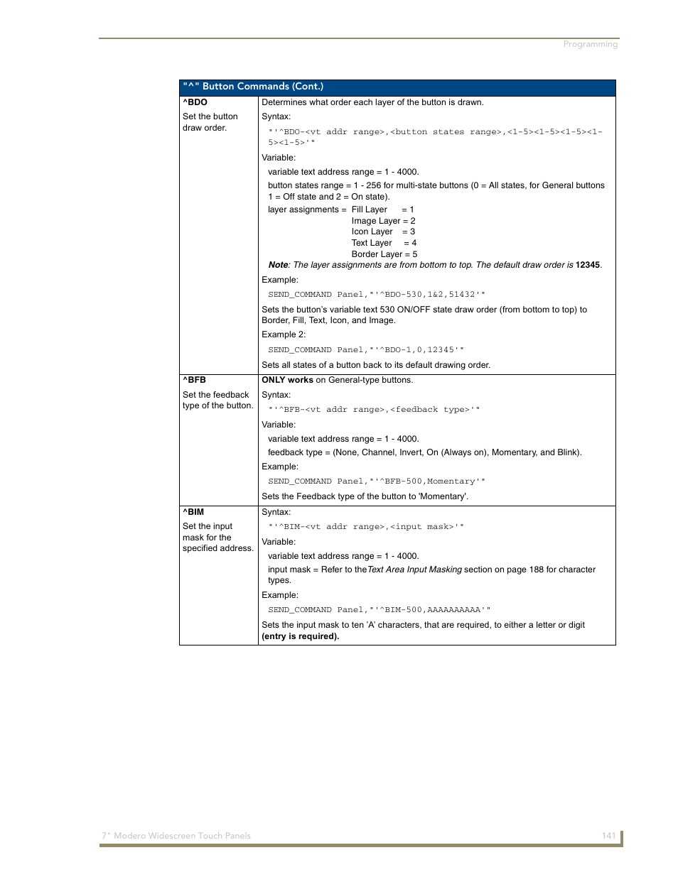 AMX Modero NXD-700Vi User Manual | Page 163 / 234