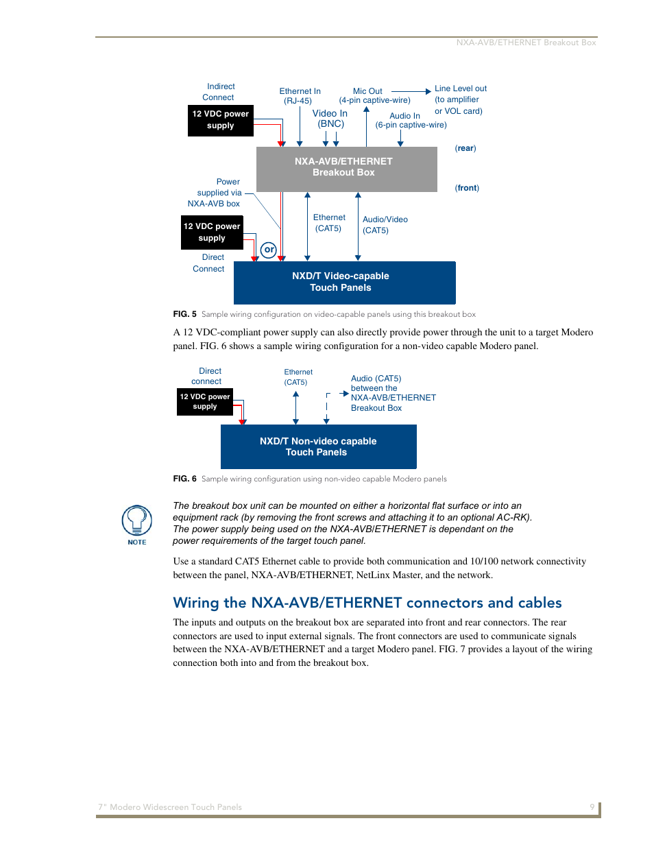 Wiring the nxa-avb/ethernet connectors and cables | AMX Modero NXD-700Vi User Manual | Page 19 / 234