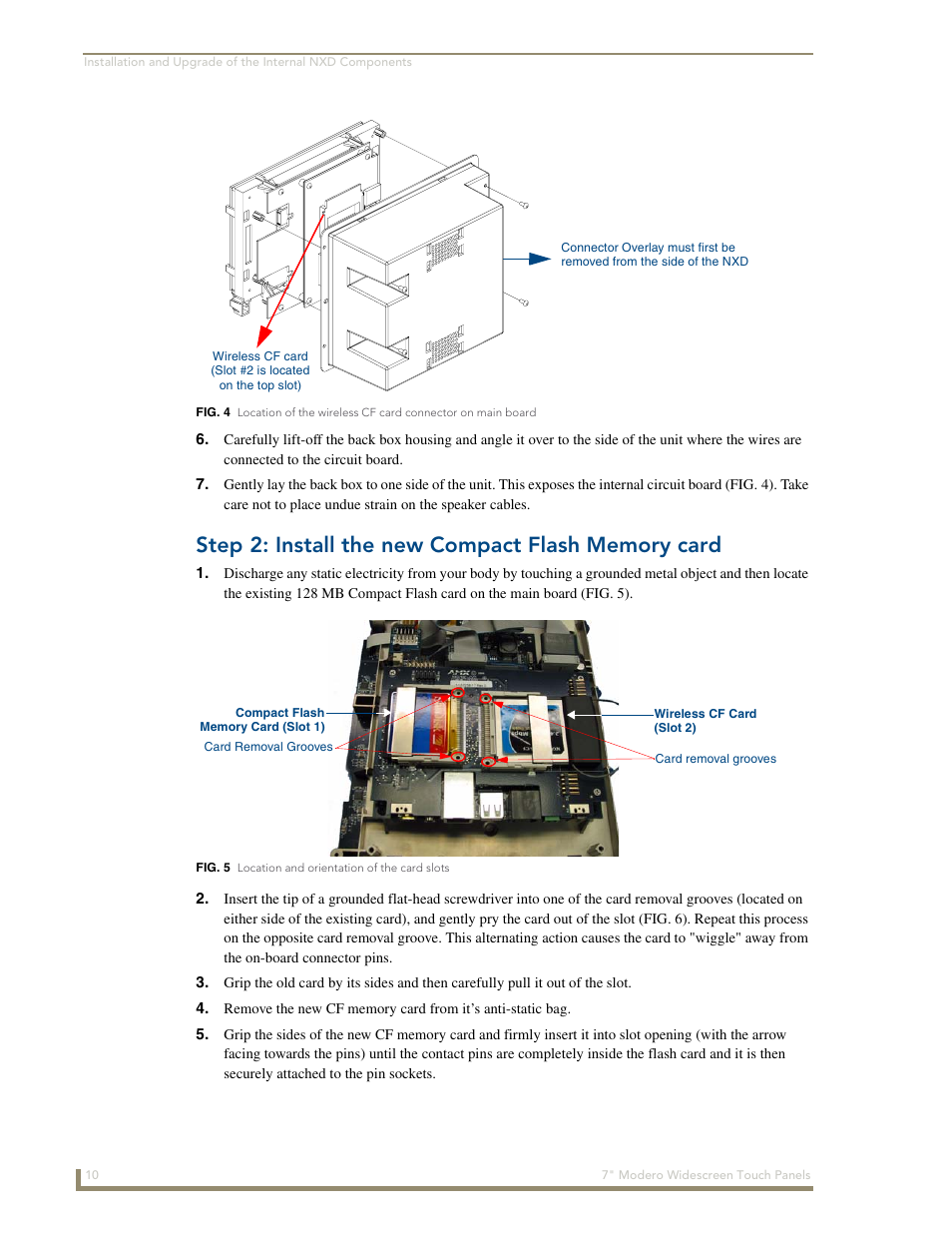 Step 2: install the new compact flash memory card | AMX Modero NXD-700Vi User Manual | Page 32 / 234