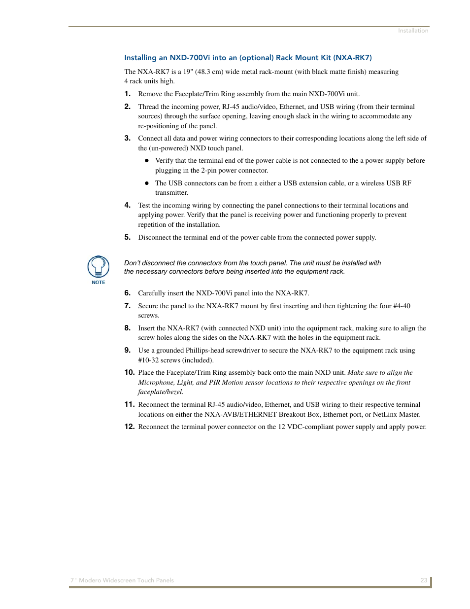 AMX Modero NXD-700Vi User Manual | Page 45 / 234