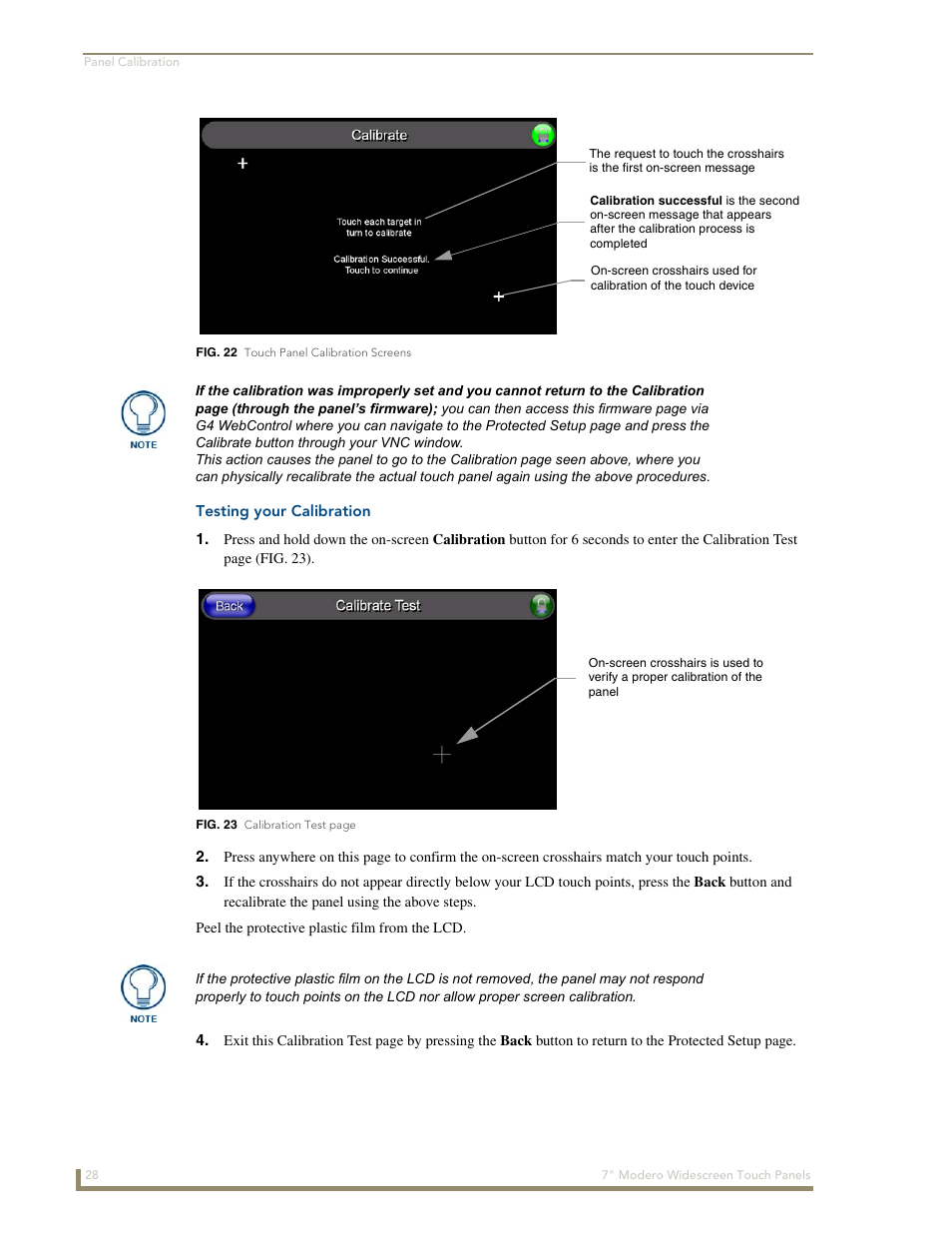 Testing your calibration | AMX Modero NXD-700Vi User Manual | Page 50 / 234